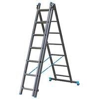 Mac Allister 3-Section 3-Way Aluminium Combination Ladder 4m (536HG)