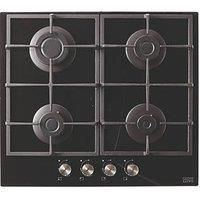 Cooke & Lewis CLGOGUIT4 4 Burner Black Glass Gas Gas hob (W)590mm