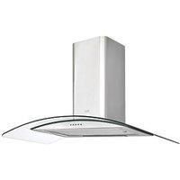 Cooke & Lewis Inox Stainless steel Curved Cooker hood, W90cm, 900mm CLCGS90 NEW