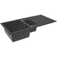 Cooke & Lewis Ising Black Resin 1.5 Bowl Sink & drainer + Waste