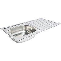 Kitchen Sink & Drainer Stainless Steel 1 Bowl 940 x 490mm