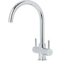 Cooke & Lewis Amsel Chrome finish Kitchen Twin lever tap