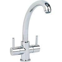 Cooke & Lewis Estatoah Chrome effect Kitchen Twin lever Mixer tap