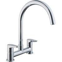 Cooke & Lewis Gordale Chrome effect Kitchen Bridge mixer Mixer tap