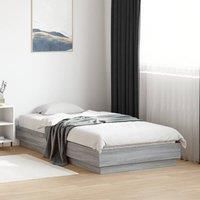 Bed Frame without Mattress Grey Sonoma 75x190 cm Small Single Engineered Wood