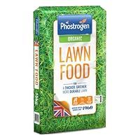 Phostrogen 86601208 Organic Lawn Food, 15kg - Long Lasting Balanced Organic Lawn Feed for a Thicker, Greener and More Durable Lawn, Growing Season and Autumn Feed