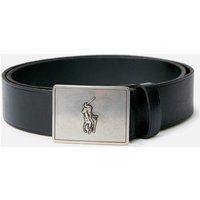 Polo Ralph Lauren Men's 36mm Plaque Vachetta Belt - Black - M/W34