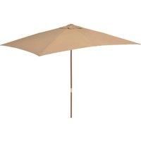 Outdoor Parasol with Wooden Pole 200x300 cm Taupe
