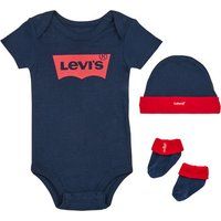 Levi's Kids Baby Boys Baby and Toddler Baby Set CLASSIC BATWING INFANT HAT, BODYSUIT, BOOTIE SET 3PC 0019 Dress Blues 6-12 Months