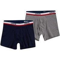 Levi/'s Boys/' Boxer Briefs, 2Pk, Grey Heather, Size L, Stretchable, Mid Rise, Sportswear Theme