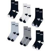 Levi/'s Kids LHN Box TAB HIGH Cut 6PK BL0269 Hosiery, Dress Blues, 7-9 Years