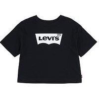 Levi/'s Kids S/s High Rise Batwing Tee Girls, Black, 6 Years