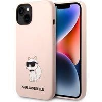 KARL LAGERFELD KLHCP14MSNCHBCP Hard Case for iPhone 14 Plus 6.7 Inch Pink Silic
