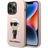 KARL LAGERFELD KLHCP14LSNIKBCP Hard Case for iPhone 14 Pro 6.1 Inch Pink Silico