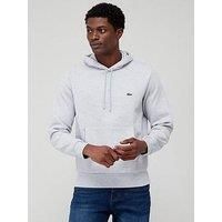 Lacoste Mens Basic Fleece Hoodie Grey M