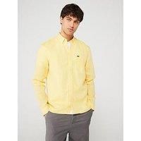 Lacoste Long Sleeve Linen Shirt - Yellow