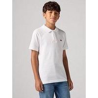 Levi'S Boys Neck Tape Short Sleeve Polo Shirt - White