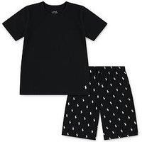Polo Ralph Lauren Boys Short Sleeve T-Shirt And Shorts Pyjama Set - Black