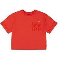 Levi'S Girls Roll Cuff Short Sleeve T-Shirt - Red
