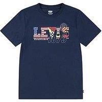 Levi'S Boys Cast Off Short Sleeve T-Shirt - Navy