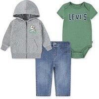 Levi'S Baby Boys 3 Piece Hoodie, T-Shirt & Jean Set - Multi