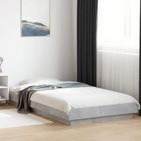 Bed Frame with LED Lights without Mattress Concrete Grey 100x200cm