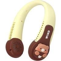 Animal Neck Fans - Duck, Bear, Cat, Dinosaur Or Pig - Brown