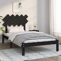 Bed Frame Black 100x200 cm Solid Wood