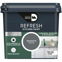 Maison Deco Refresh Kitchen Cupboards, Worktops & Splashbacks Paint Graphite 750ml