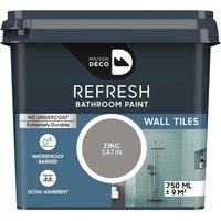 Maison Deco Refresh Bathroom Wall Tile Paint Zinc 750ml