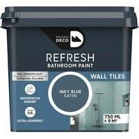 Maison Deco Refresh Bathroom Wall Tile Paint Inky Blue 750ml