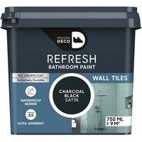 Maison Deco Refresh Bathroom Wall Tile Paint Charcoal Black 750ml