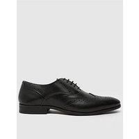 Schuh Row Leather Lace Up Brogue Shoe-Black