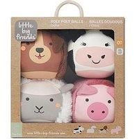 Little Big Friends Roly Poly Balls | Sensory Ball Toy for Baby, Set of 4 | Farm Theme