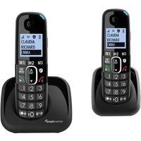 Amplicomms BigTel 1502 Cordless Big Button Phone for Elderly with Additional Handset - Loud Phones for Hard of Hearing - Hearing Aid Compatible Phones - Phones for Seniors