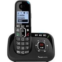 Amplicomms Big Tel 1580 Single Cordless Big Button Phone for Elderly with Answer Machine - Loud Phones for Hard of Hearing - Hearing Aid Compatible Phones - Cordless Number Telephone