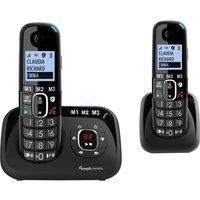 Amplicomms BigTel 1582 Cordless Big Button Phone for Elderly with Answer Machine Plus Additional Handset - Loud Phones for Hard of Hearing - Hearing Aid Compatible Phones - Cordless Number Telephone