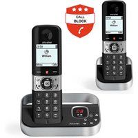 Alcatel F890 Voice DECT TAM Cordless Phone - Twin, Black/Silver