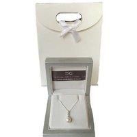 Pearl Droplet Pendant Necklace - White Gold
