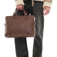 Unisex Black Men'S Genuine Leather Satchel - 4 Styles
