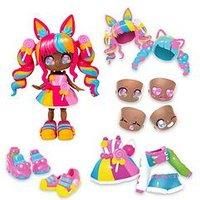 Animakii Fashion Dolls – Customisable Magical Girl + School Girl Style – 5” Fashion Doll with 32 Looks in One – Doll Accessories, Clothes, Shoes & Face Plates (ONLY 1 DOLL SUPPLIED)