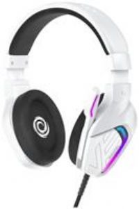 Oniverse Wired Gaming Headset with Adjustable Microphone, Compatible with PS5 PS4 Switch Xbox PC Mac, LED Gaming Headset, 50mm Speakers Comfortable and Breathable, Wired Jack - Meteor (Frost White)