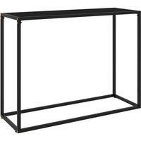 Console Table Black 100x35x75 cm Tempered Glass