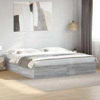 Bed Frame without Mattress Grey Sonoma 200x200 cm
