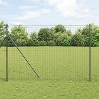 Fence Posts Set Set of 7 Grey Metal