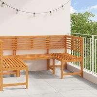 3-Piece Garden Bench Set - Solid Acacia Wood