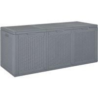 Garden Storage Box Grey PP Rattan 270 L