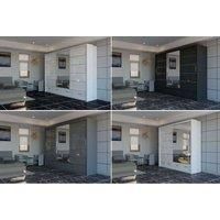 High Gloss Sliding Mirror Door Wardrobe - Modern Bedroom Storage In 3 Colours & 3 Sizes
