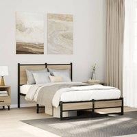 Metal Bed Frame without Mattress Sonoma Oak 120x200 cm