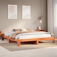Bed Frame without Mattress Wax Brown 180x200 cm Super King Solid Wood Pine